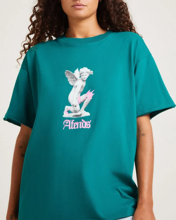 Store AFENDS Fight Or Flight Recycled Oversized Tee Pine Green