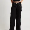 Hot RUSTY Flip Mommy Low Rise Wide Leg Denim Pants
