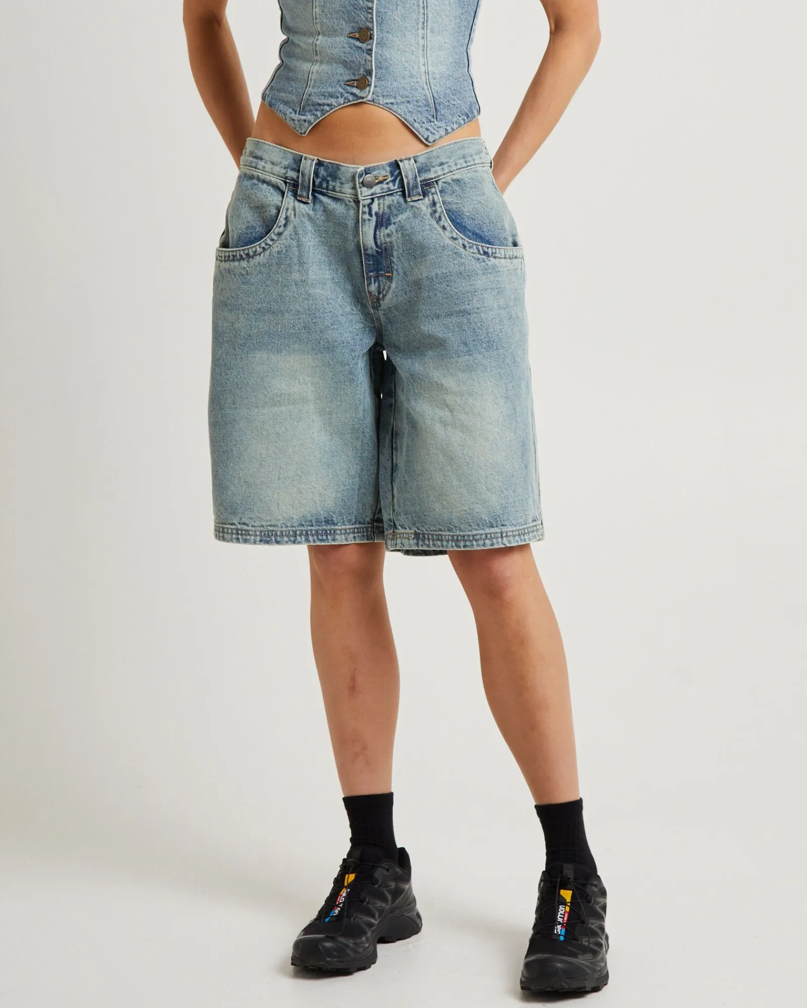 flip_mommy_tapeless_low_r_0.webp Shop RUSTY Flip Mommy Tapeless Low Rise Denim Shorts