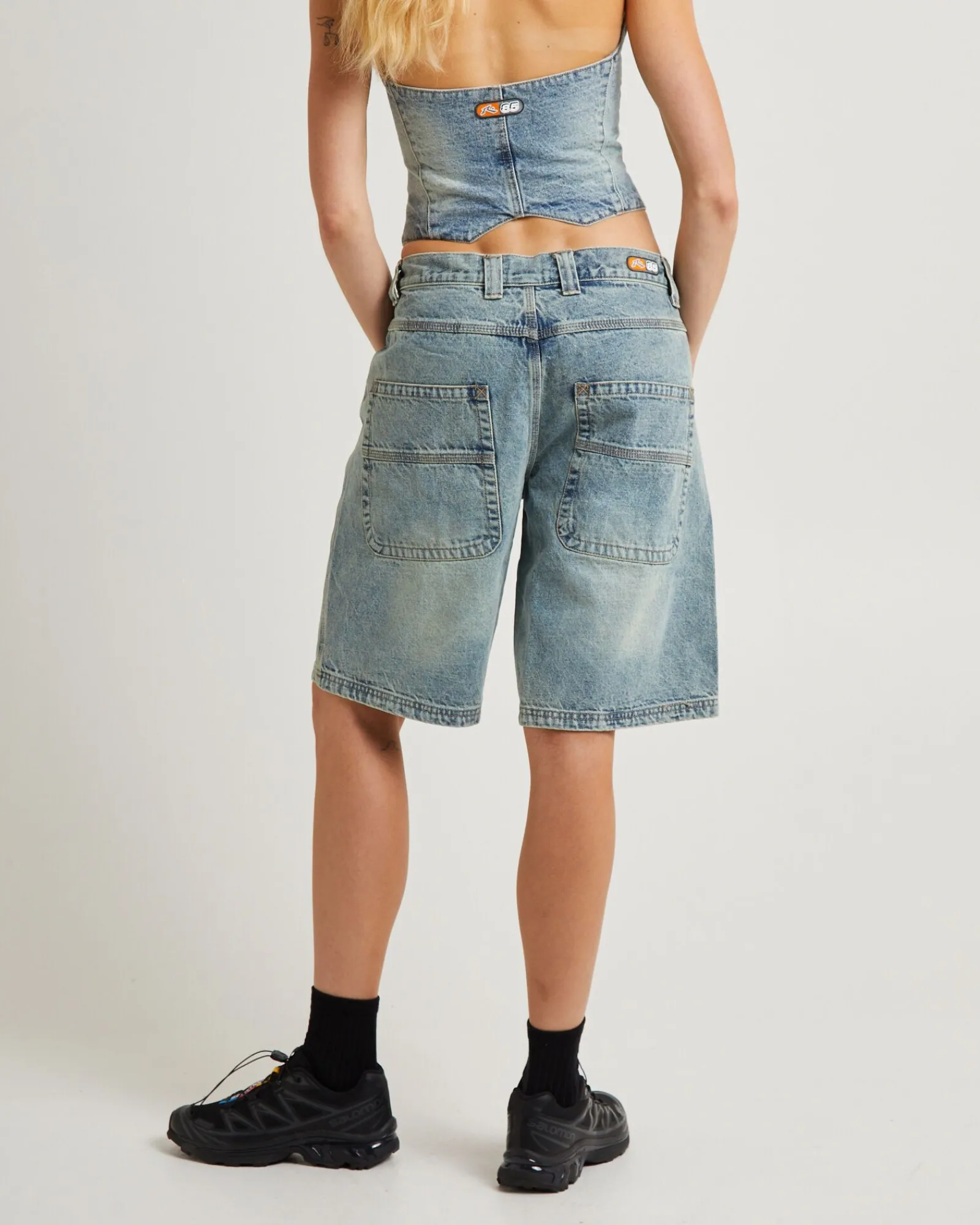 flip_mommy_tapeless_low_r_1.webp Shop RUSTY Flip Mommy Tapeless Low Rise Denim Shorts