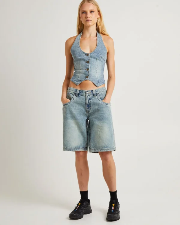 Shop RUSTY Flip Mommy Tapeless Low Rise Denim Shorts