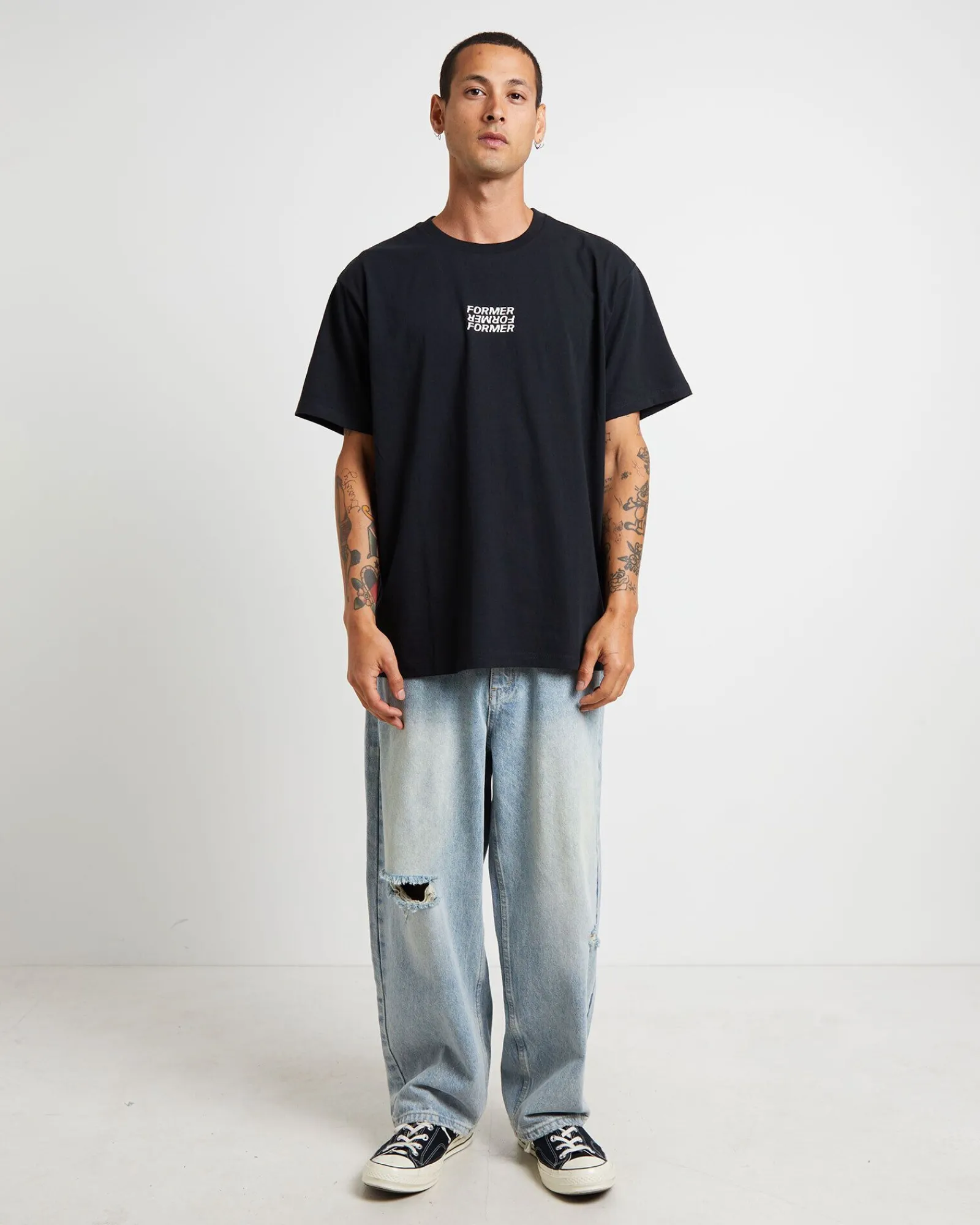 fractional_short_sleeve_t_2.webp New FORMER Fractional Short Sleeve T-Shirt In Black
