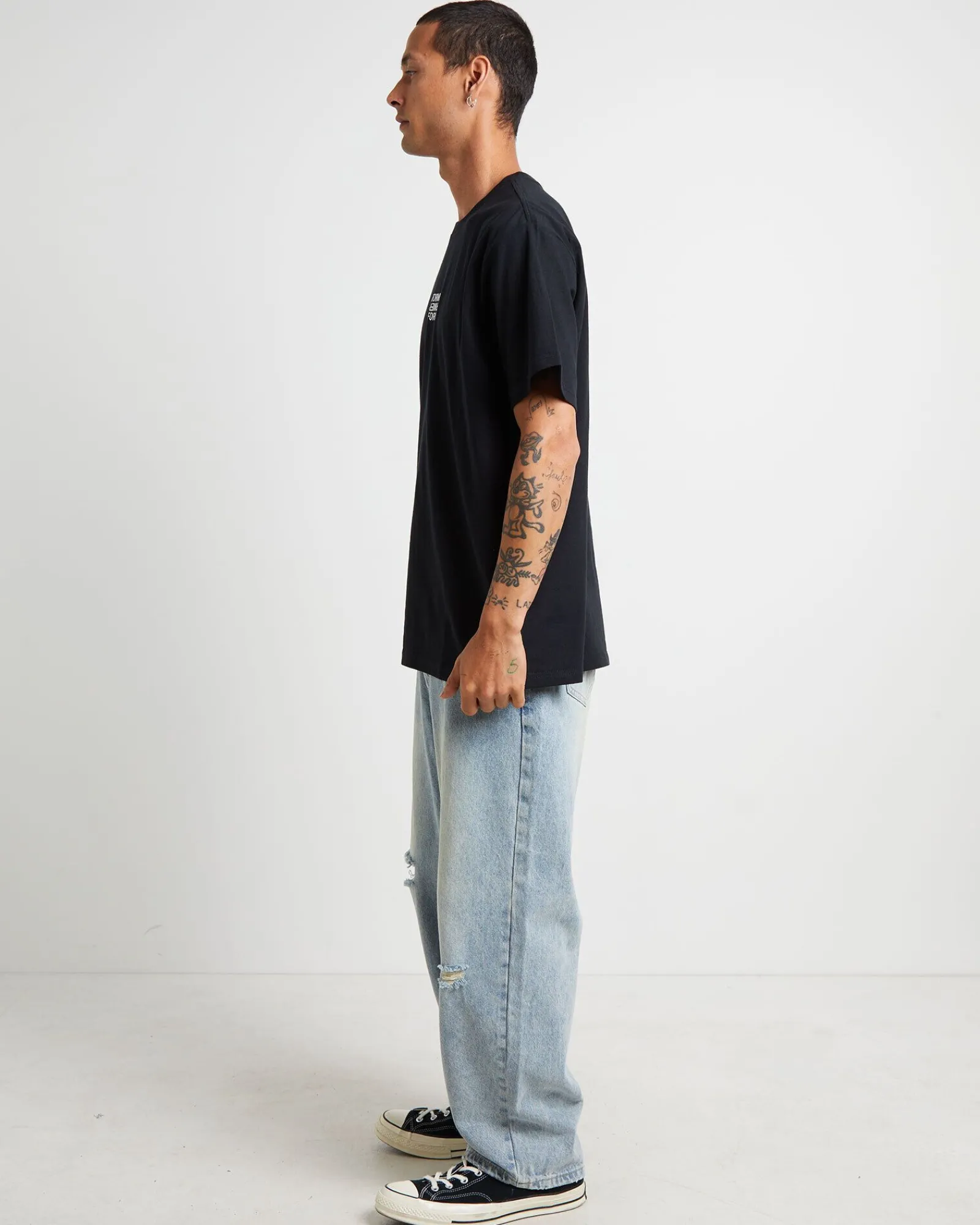 fractional_short_sleeve_t_3.webp New FORMER Fractional Short Sleeve T-Shirt In Black