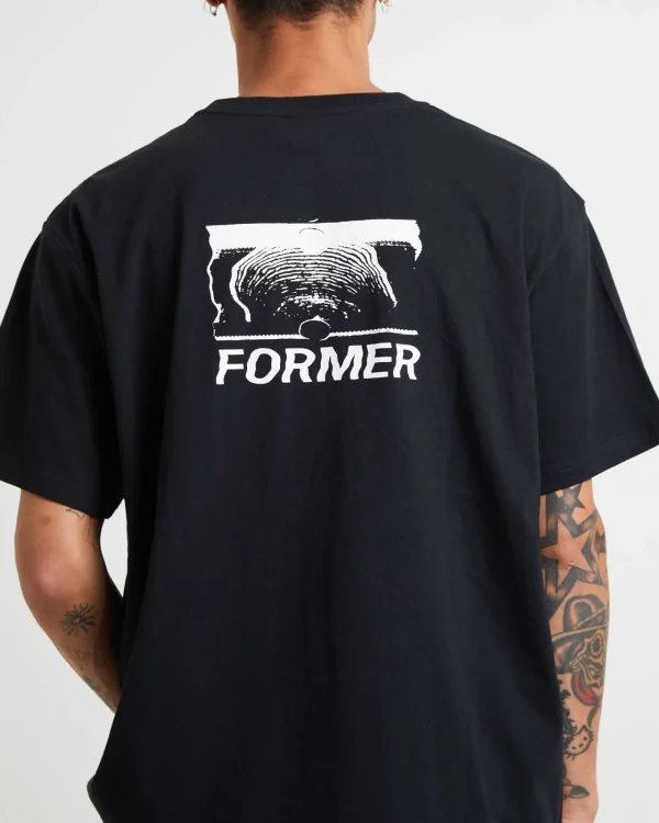 New FORMER Fractional Short Sleeve T-Shirt In Black