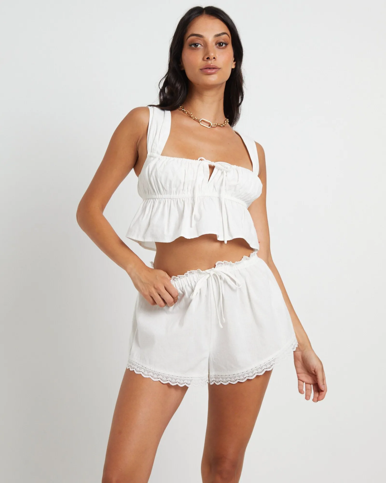 franki_peplum_top_in_whit_0.webp Clearance SUBTITLED Franki Peplum Top In White