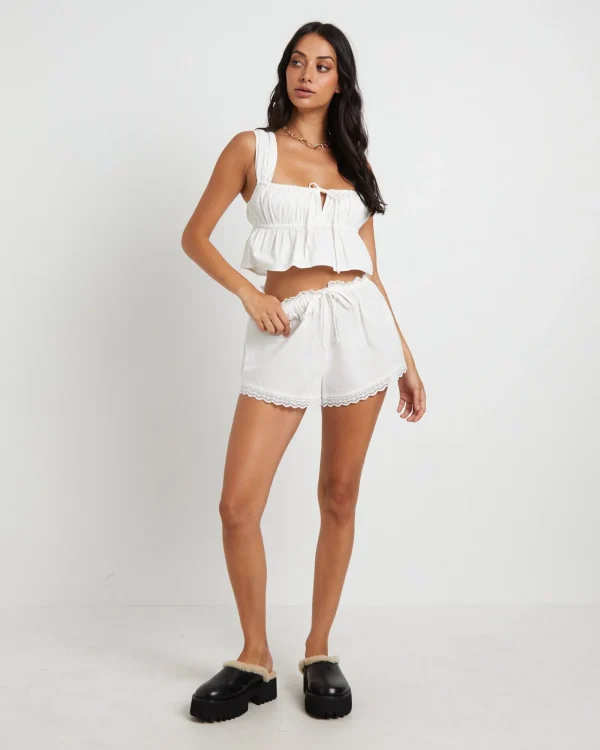 Clearance SUBTITLED Franki Peplum Top In White