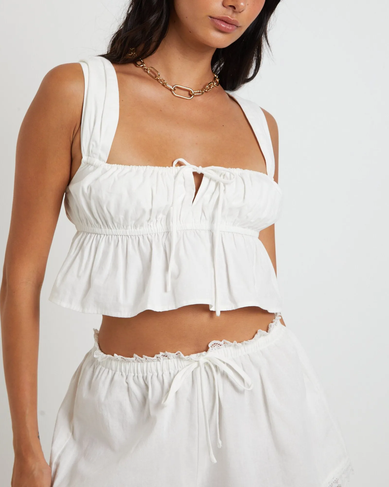 franki_peplum_top_in_whit_4.webp Clearance SUBTITLED Franki Peplum Top In White