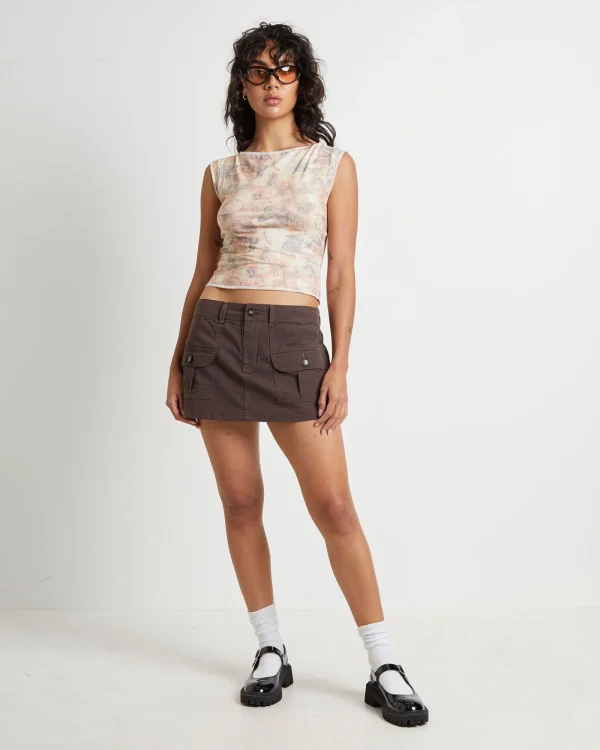 Outlet NEON HART Freda Utility Pocket Low Rise Shorts In Chestnut Brown