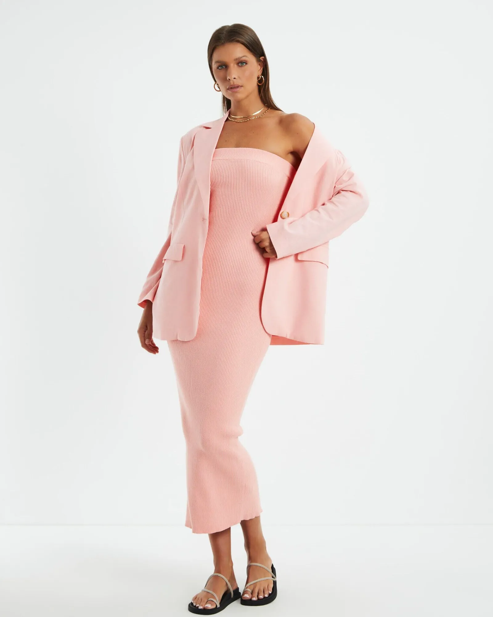 freya_knit_midi_dress_pin_2.webp New CHARLIE HOLIDAY Freya Knit Midi Dress Pink Punch