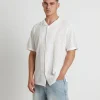 Best Sale ARVUST Fugar Knitted Short Sleeve Resort Shirt In White