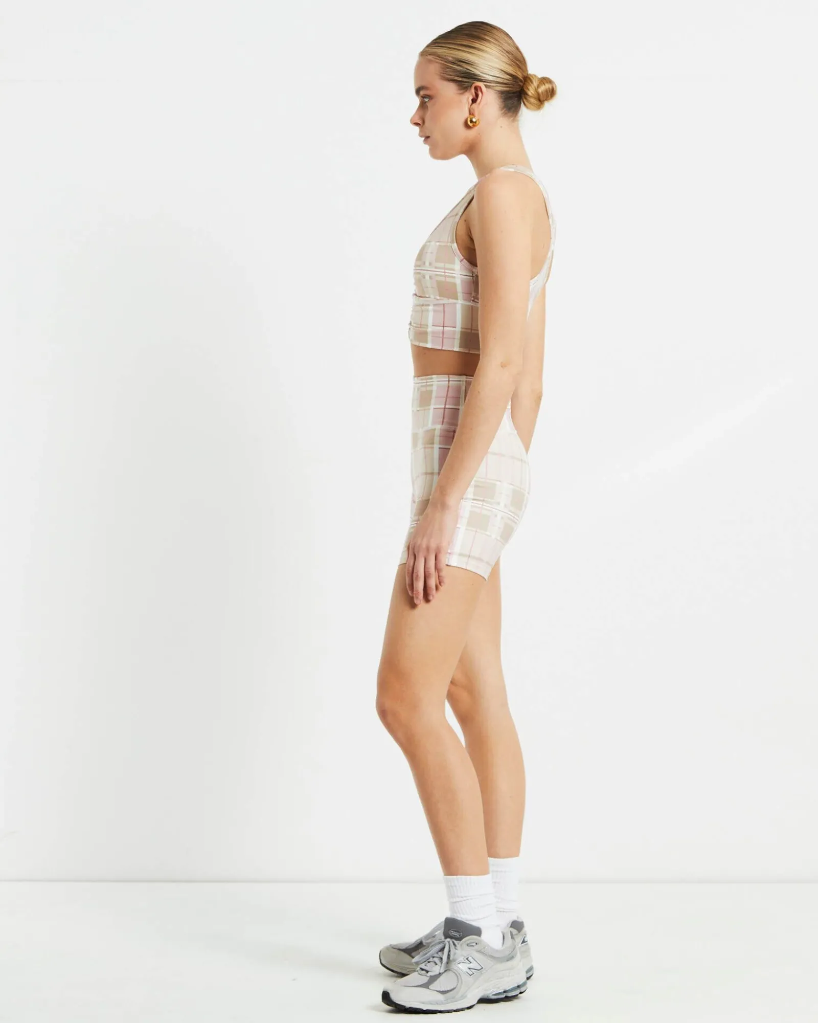 gather_front_crop_top_in__3.webp Sale SUBTITLED SPORTS CLUB Gather Front Crop Top In Pink Check
