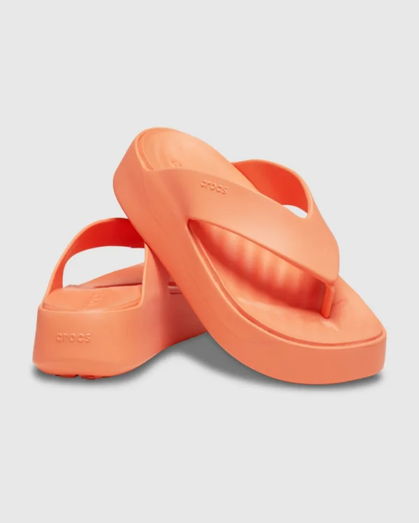 Shop CROCS Getaway Platform Flip Flops In Sunkissed