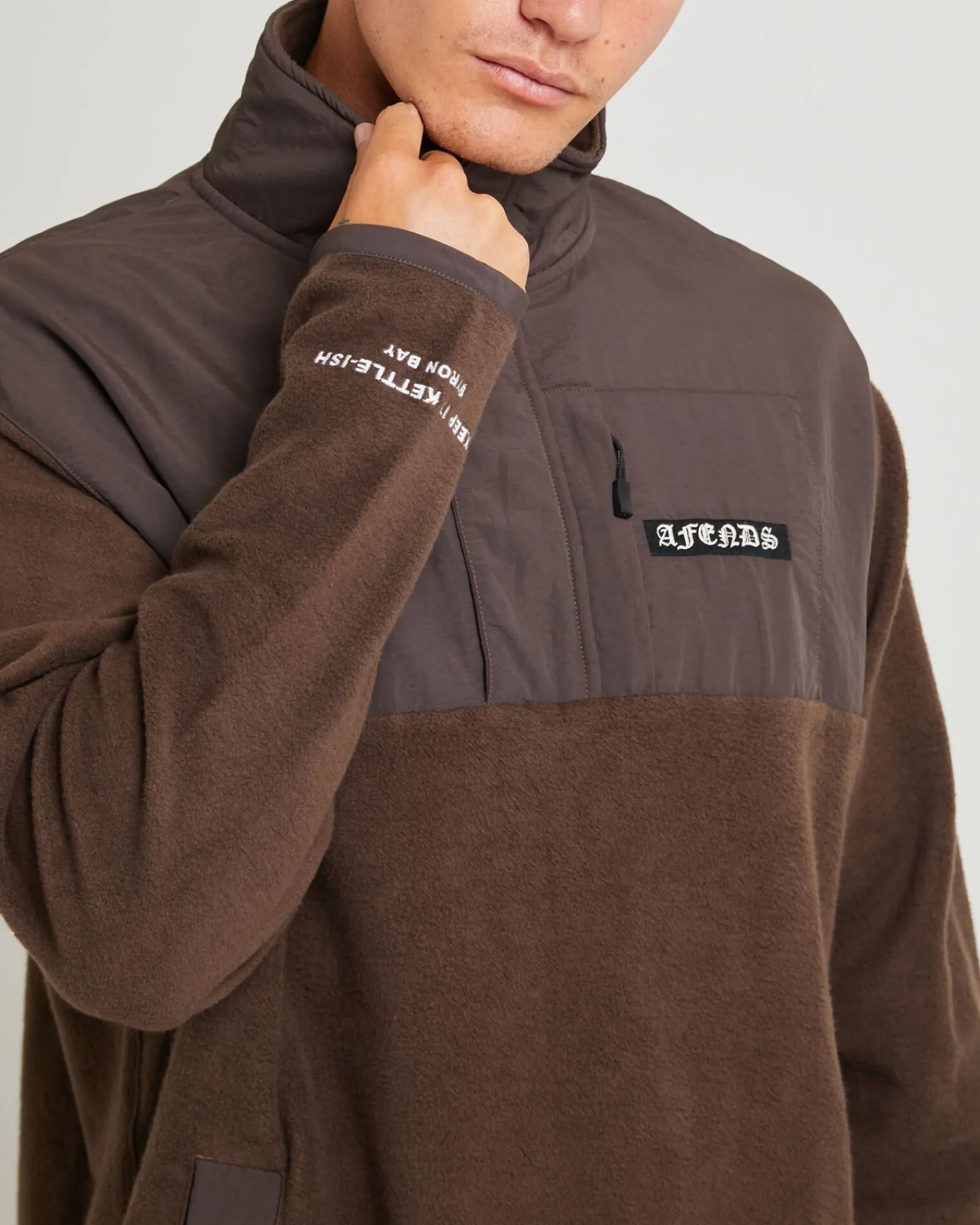 gothic_recycled_fleece_pu_4.webp Clearance AFENDS Gothic Recycled Fleece Pullover Coffee