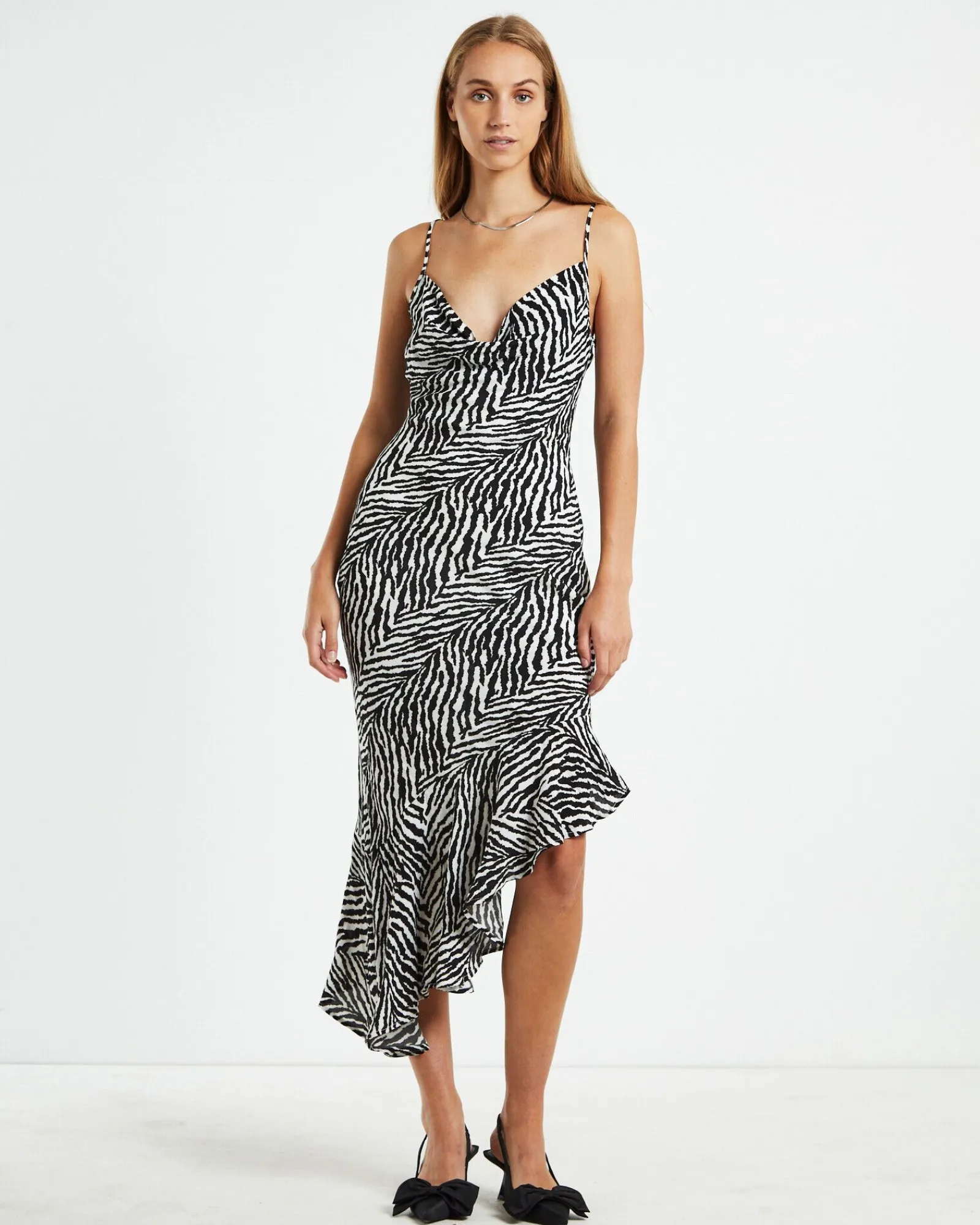 gp_bahama_midi_dress_zebr_0.webp New CHARLIE HOLIDAY Gp Bahama Midi Dress Zebra Black