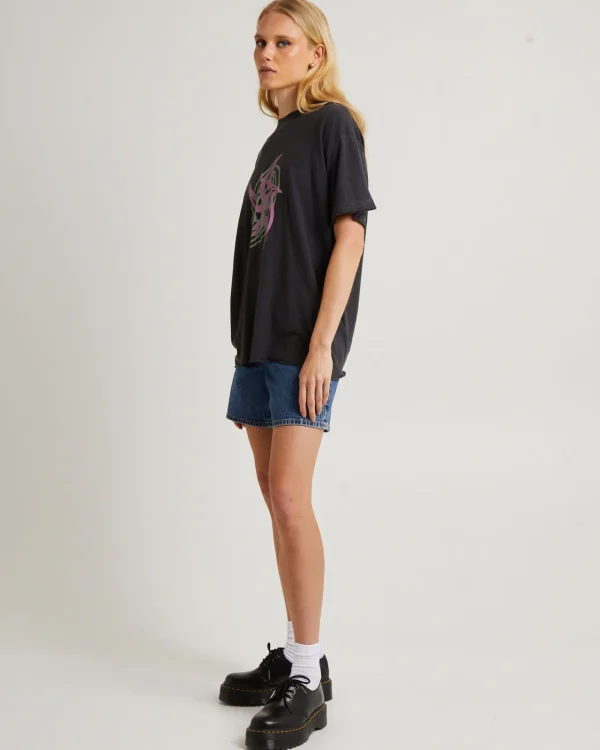 Fashion AFENDS Gravity Hemp Oversized Tee Stone Black