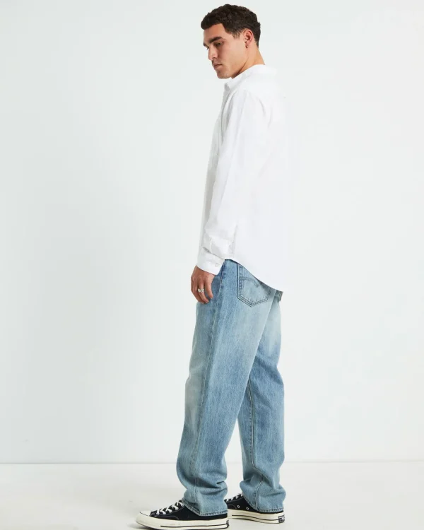 Sale ARVUST Grover Long Sleeve Linen Shirt White