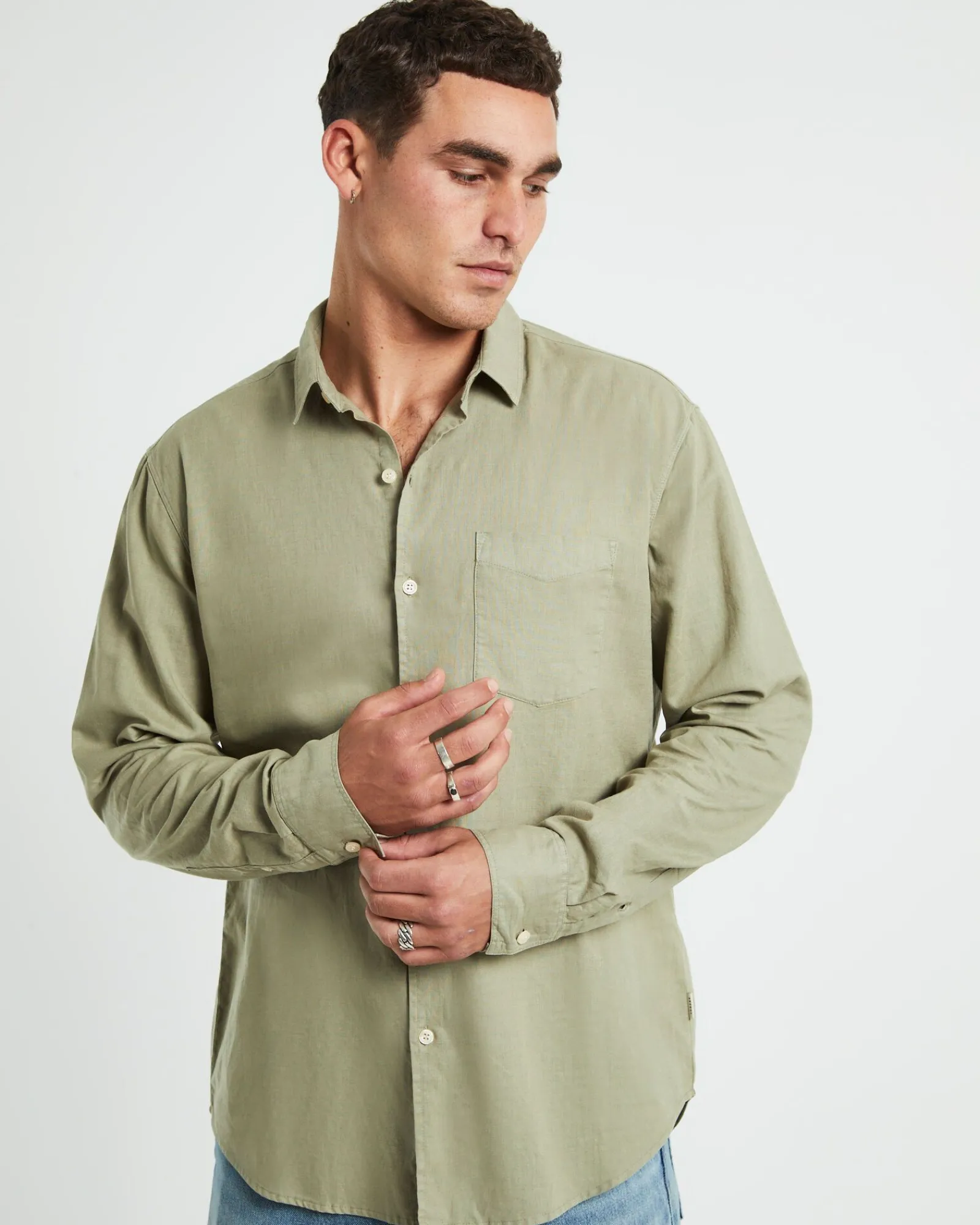 grover_long_sleeve_linen__4-1.webp Discount ARVUST Grover Long Sleeve Linen Shirt Moss