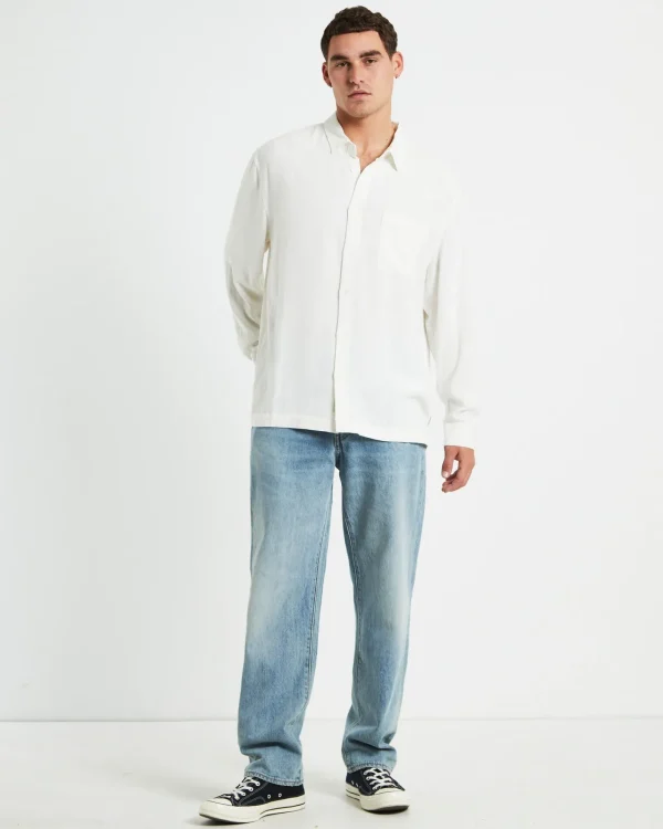 Cheap ARVUST Harrison Linen Long Sleeve Shirt In White