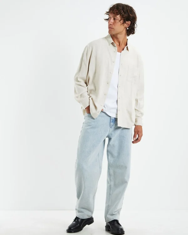 Outlet ARVUST Harrison Linen Long Sleeve Shirt Natural