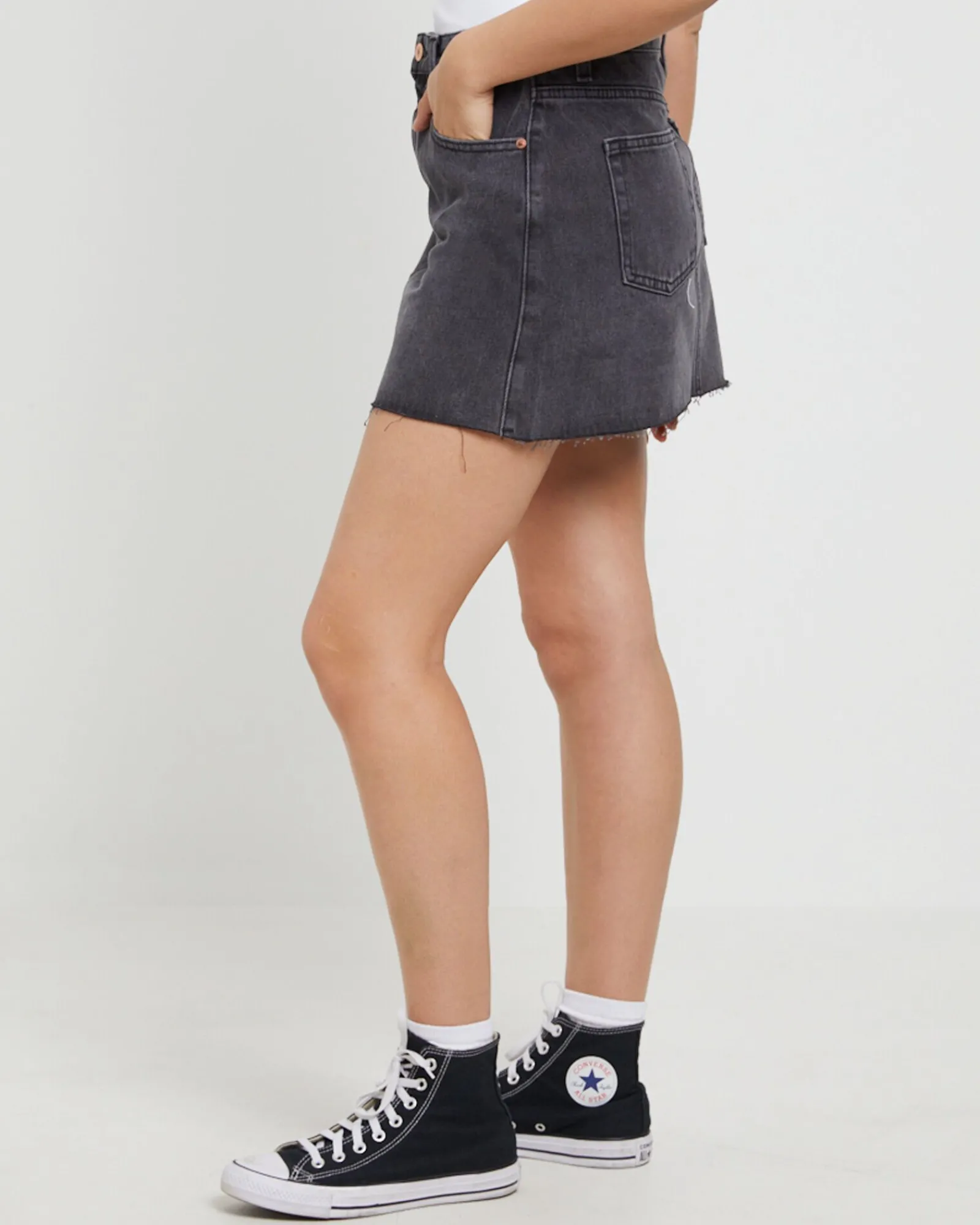 hattie_denim_mini_skirt_i_2.webp Flash Sale INSIGHT Hattie Denim Mini Skirt In After Dark Black