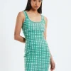 Flash Sale AFENDS Hemp Rib Check Dress Forest Green