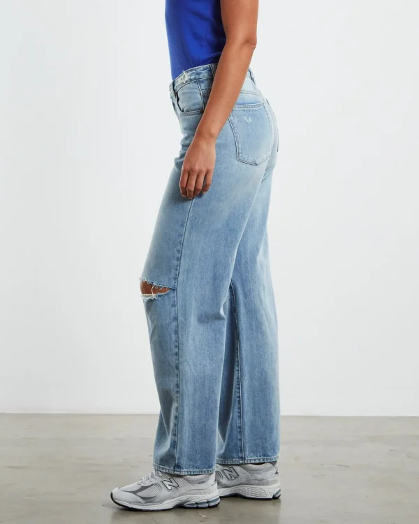 Best Sale ONE TEASPOON Hendrixe Jackson Mid Waist Wide Leg Jeans Blue