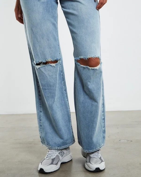 Best Sale ONE TEASPOON Hendrixe Jackson Mid Waist Wide Leg Jeans Blue