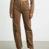 Cheap CALVIN KLEIN High Rise Straight Jeans In Brown