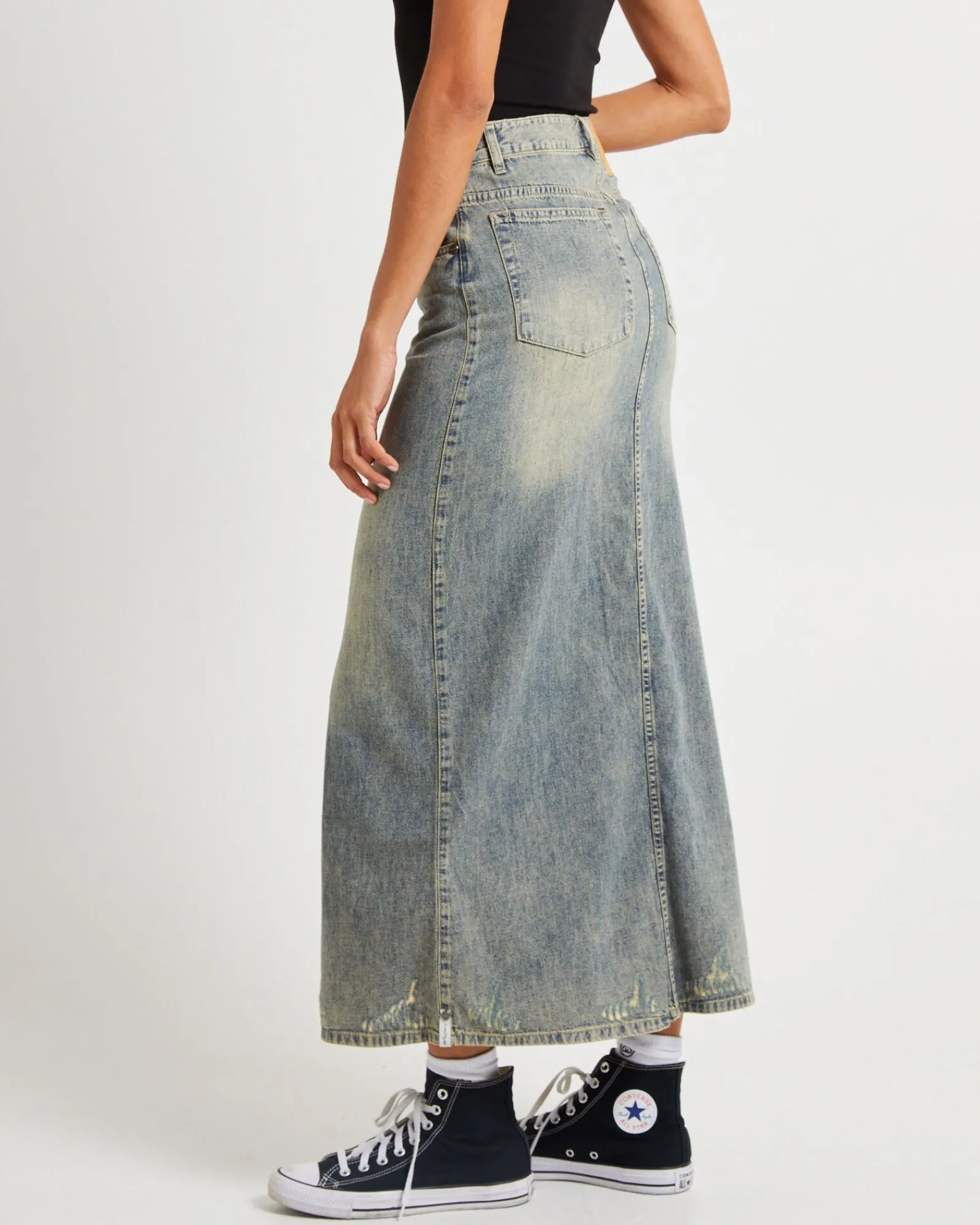 high_waisted_denim_column_3.webp Discount ONE TEASPOON High Waisted Denim Column Skirt Dirty Blue