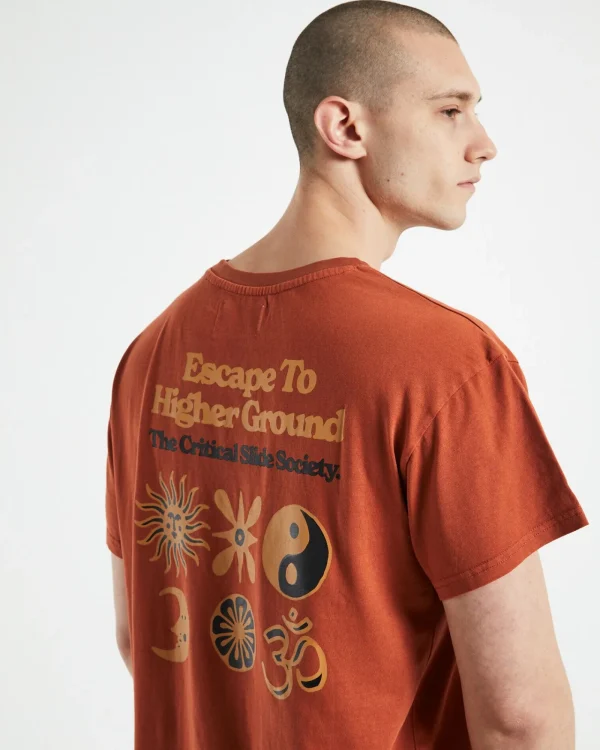 Cheap THE CRITICAL SLIDE SOCIETY Higher Ground Regular Fit Short Sleeve T-Shirt Clay Orange