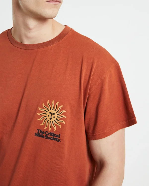 Cheap THE CRITICAL SLIDE SOCIETY Higher Ground Regular Fit Short Sleeve T-Shirt Clay Orange