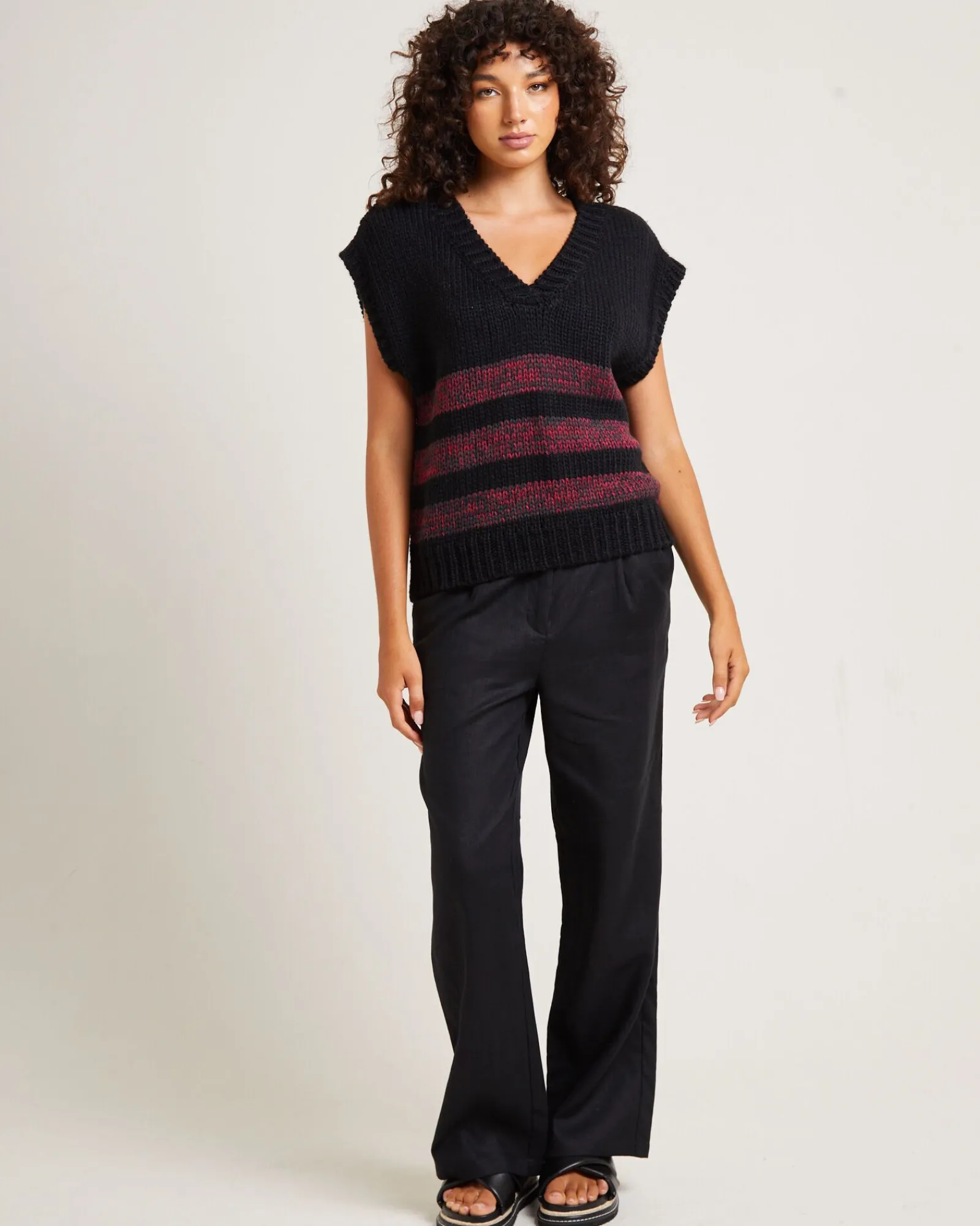 hockney_stripe_knit_vest__2.webp Shop INSIGHT Hockney Stripe Knit Vest Black