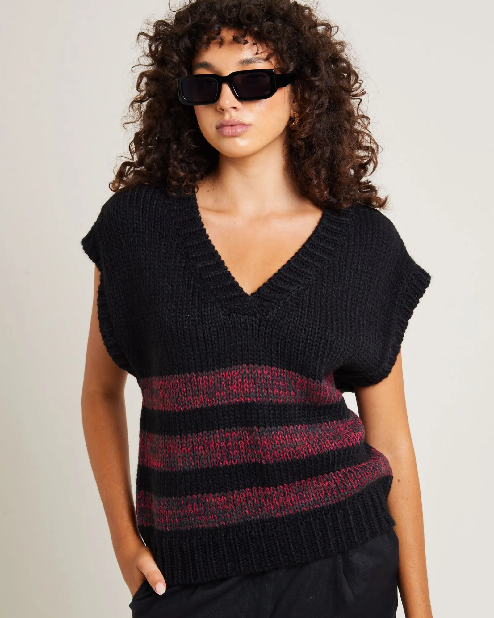 hockney_stripe_knit_vest__5.webp Shop INSIGHT Hockney Stripe Knit Vest Black