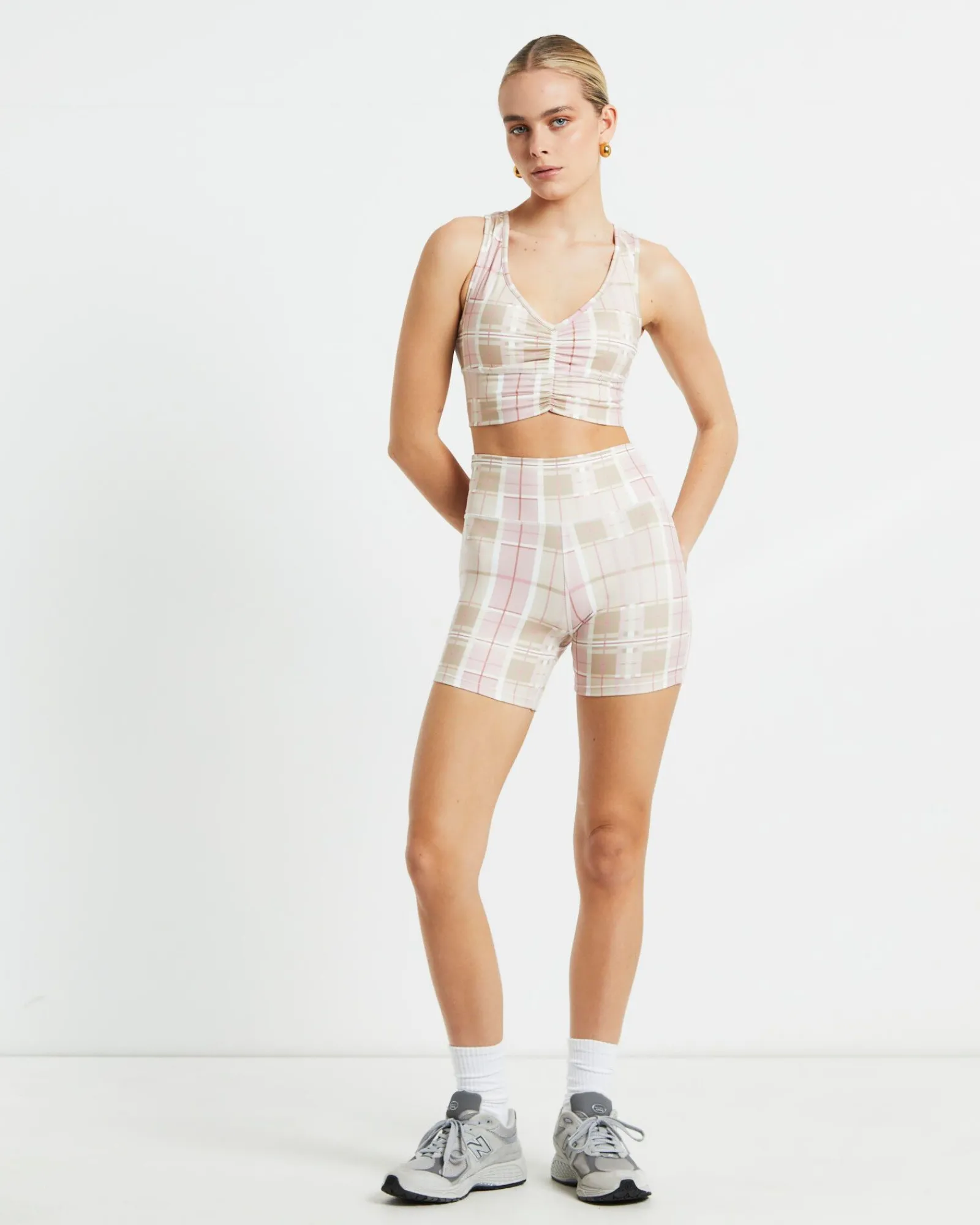 hot_shorts_in_pink_check_3.webp Best Sale SUBTITLED SPORTS CLUB 3" Hot Shorts In Pink Check Assorted