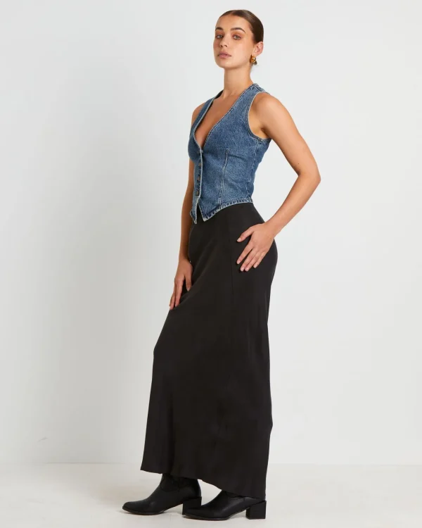 Discount INSIGHT Howdy Denim Vest In Grunge Blue