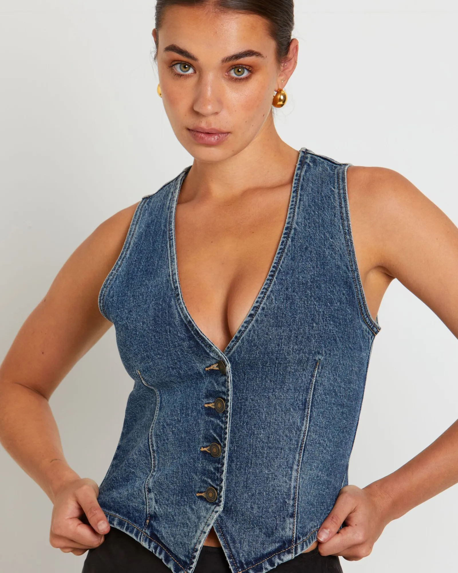 howdy_denim_vest_in_grung_4.webp Discount INSIGHT Howdy Denim Vest In Grunge Blue