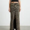 Store NEON HART Ines Panel Black Midi Denim Skirt In Vintage Tint