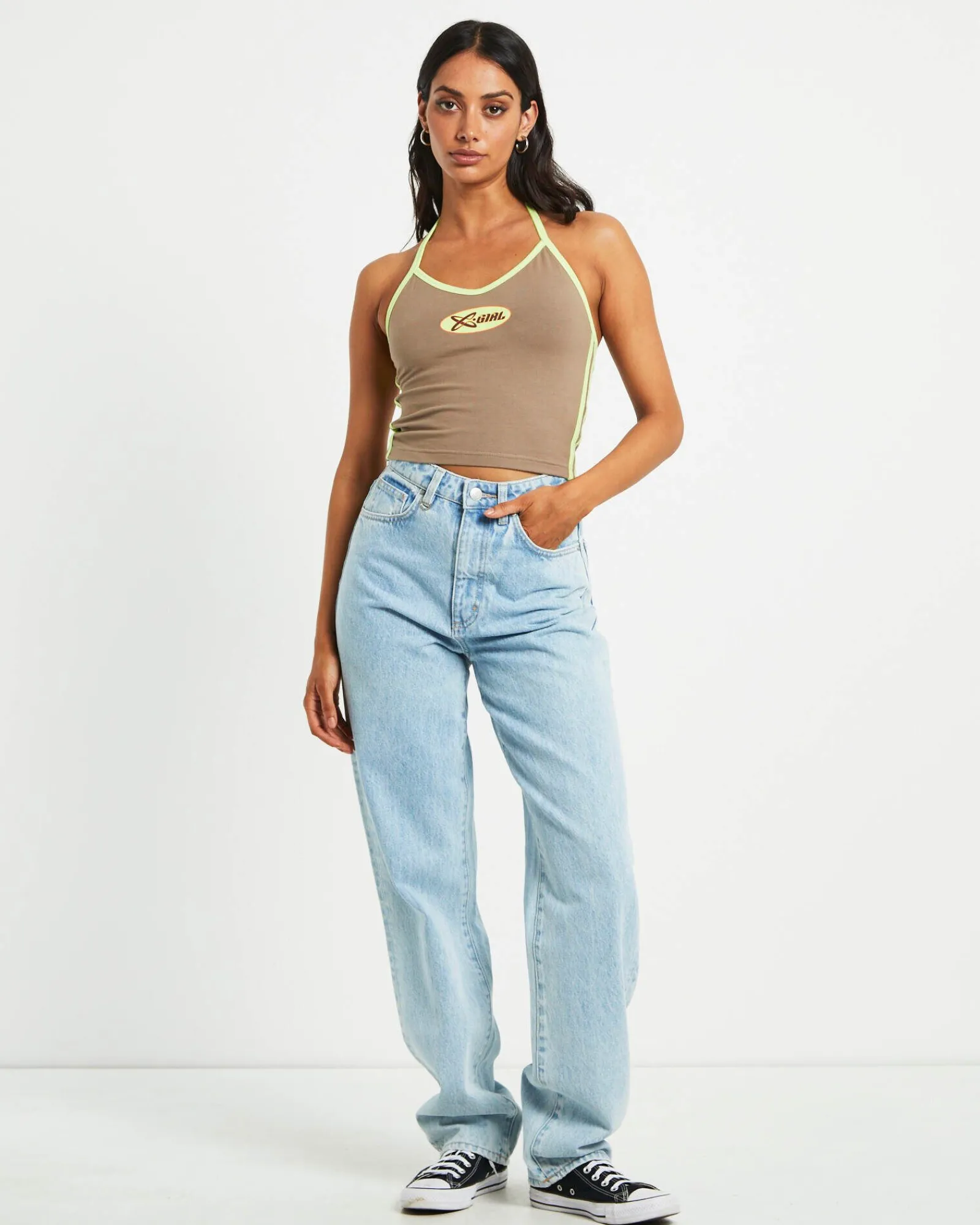infinity_halter_top_in_ta_2.webp Online X GIRL Infinity Halter Top In Taupe Brown