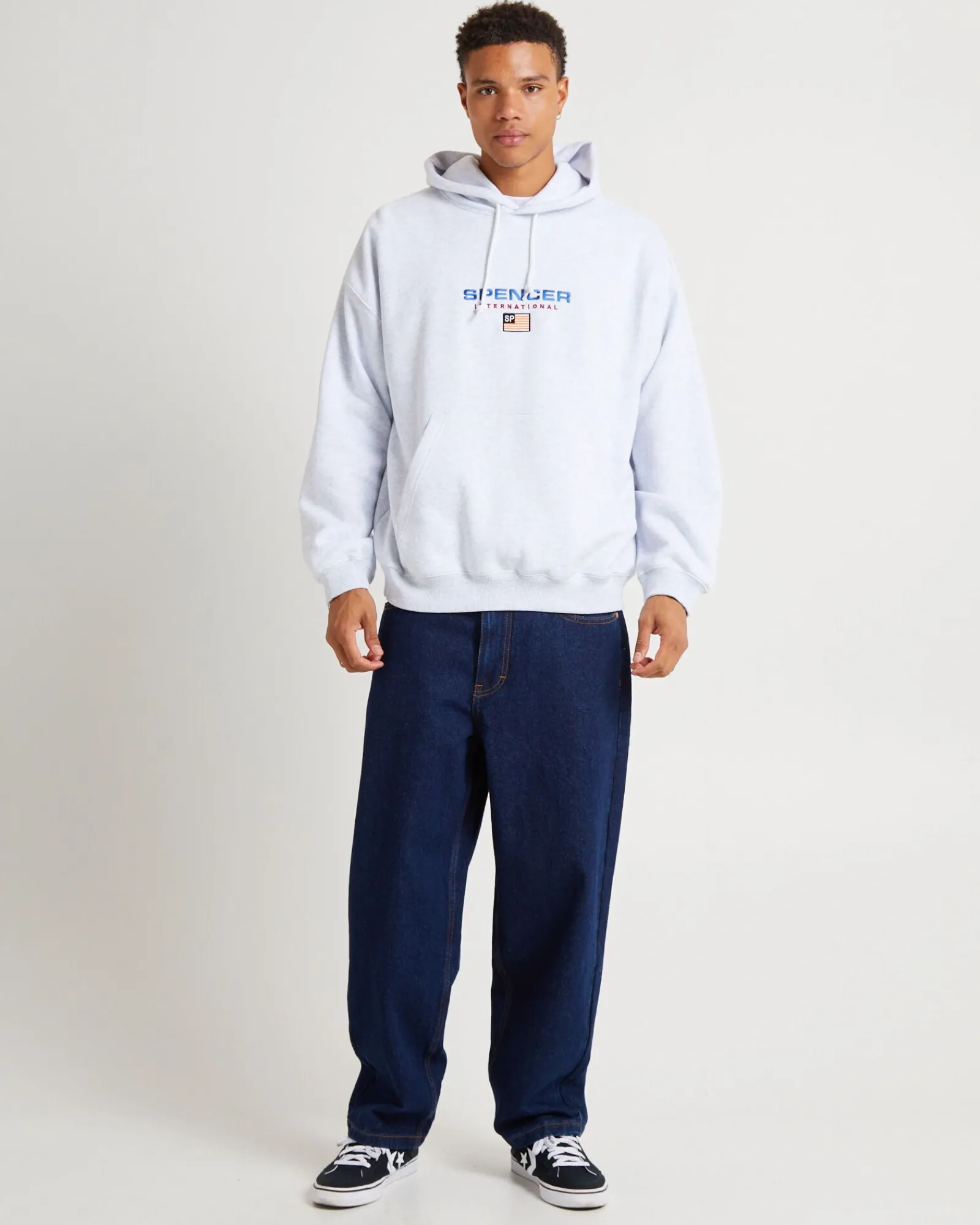 international_hoodie_jump_2.webp Clearance SPENCER PROJECT International Hoodie Jumper Frost Marle Grey