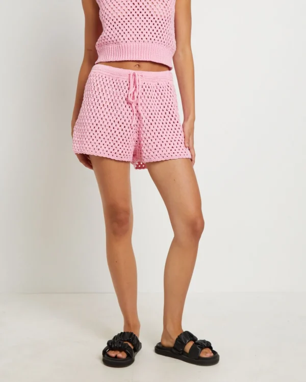 Discount FLEUR BY BLANCA STUDIO Isla Crochet Shorts In Pink