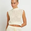 Online FLEUR BY BLANCA STUDIO Isla Crochet Vest In Cream