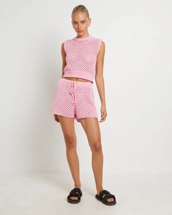 Outlet FLEUR BY BLANCA STUDIO Isla Crochet Vest In Pink