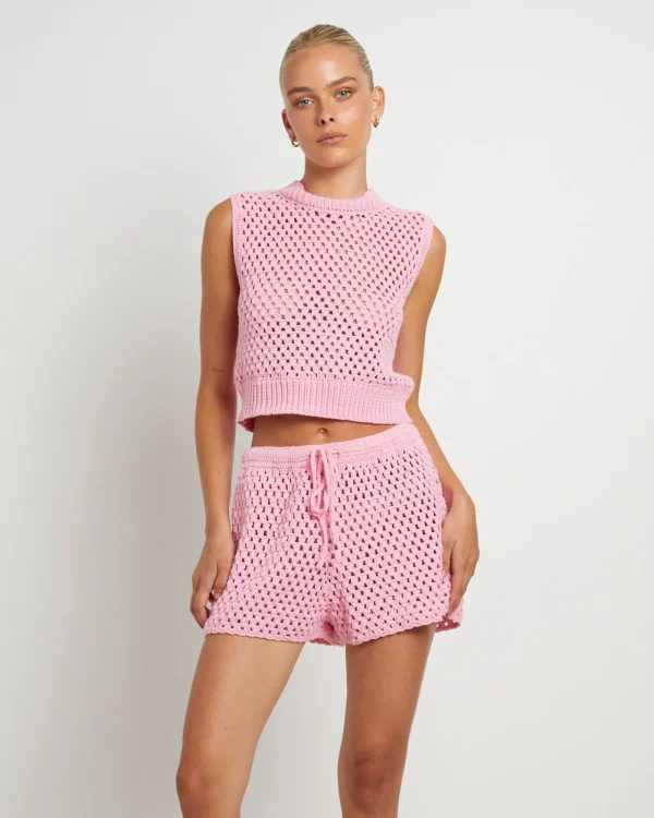 Outlet FLEUR BY BLANCA STUDIO Isla Crochet Vest In Pink