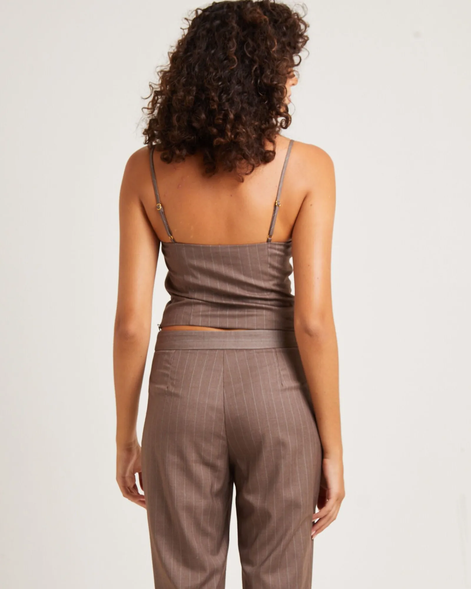 jenna_pinstripe_ruched_to_1.webp Clearance ALICE IN THE EVE Jenna Pinstripe Ruched Top