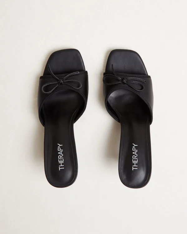 Shop THERAPY Jenner Kitten Heels In Smooth Black