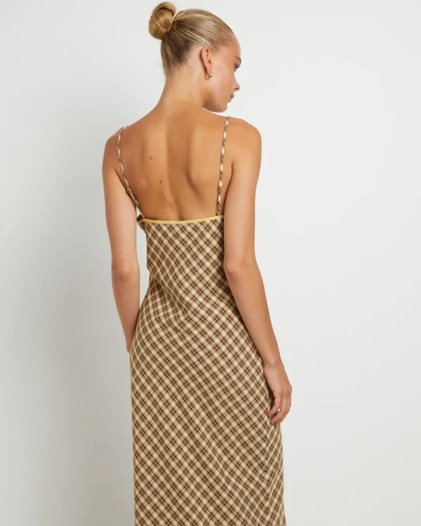 Cheap INSIGHT Jenny Plaid Bias Midi Dress In Assorted
