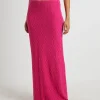 Cheap SUBTITLED Josie Crochet Maxi Skirt In Lipstick Pink