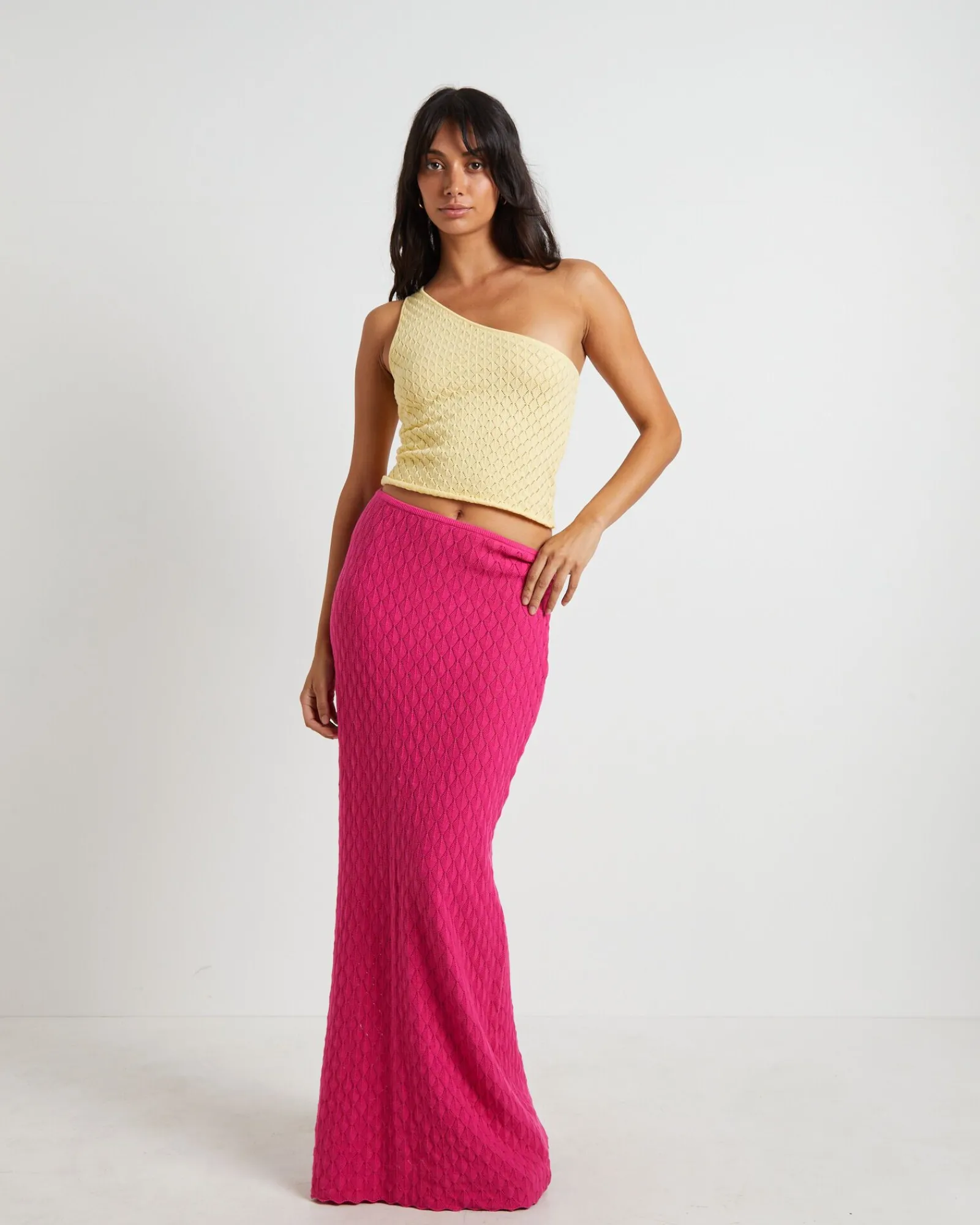 josie_crochet_maxi_skirt__2.webp Cheap SUBTITLED Josie Crochet Maxi Skirt In Lipstick Pink