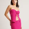 Best Sale SUBTITLED Josie Crochettie Tie Front Top In Lipstick Pink