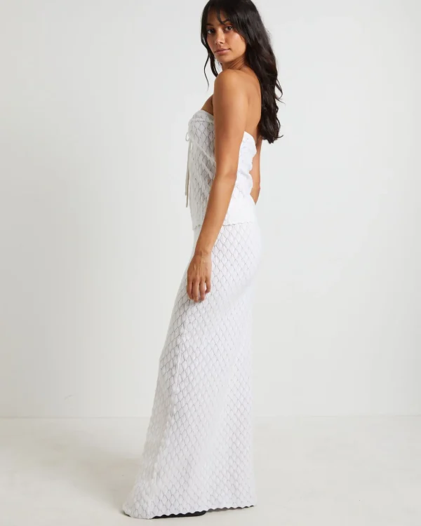 Best Sale SUBTITLED Josie Crochettie Tie Front Top In White
